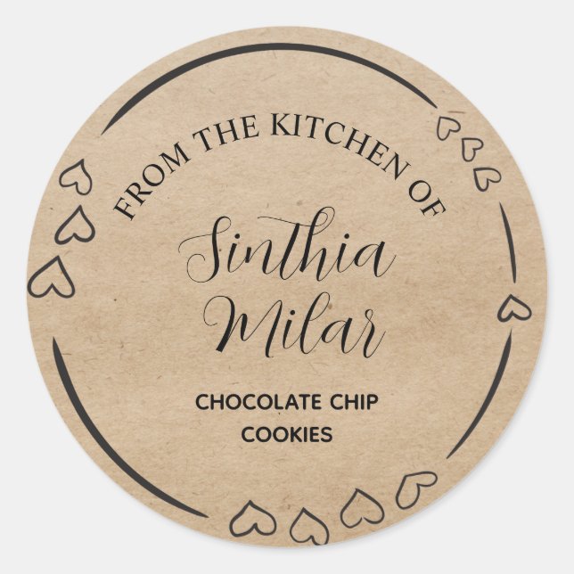 Rustikale Kekse Runder Aufkleber (Vorderseite)