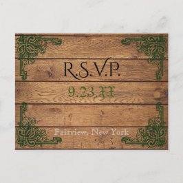 Rustikale keltische Claddagh RSVP-Karte Einladungspostkarte