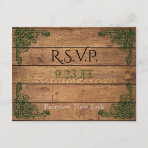 Rustikale keltische Claddagh RSVP-Karte Einladungspostkarte