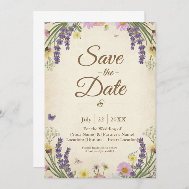 Rustikale Kernkarte Save the Date (Vorne/Hinten)