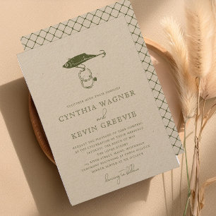 Rustikale Keule Rings Moss Green Kraft Brown Einladung