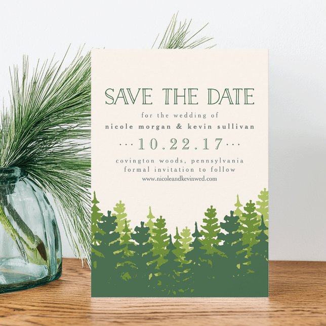 Rustikale Kiefern Hochzeit Save The Date (Von Creator hochgeladen)