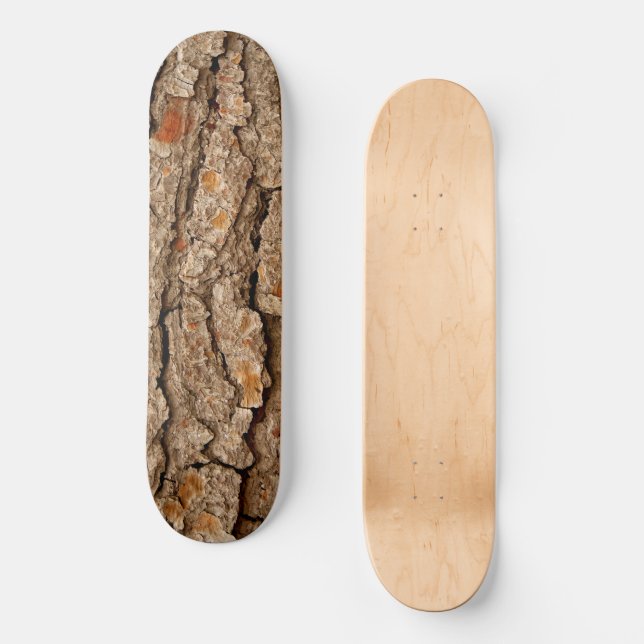Rustikale Kiefernrinden-Textur  Skateboard (Vorderseite)