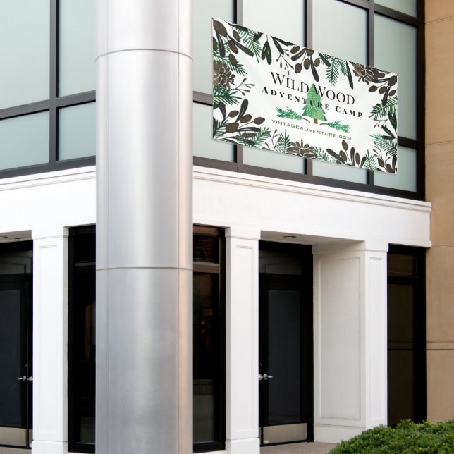 Rustikale Kiefernzapfen und -zweige Banner (Äußeres Gebäude)