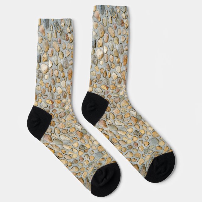Rustikale Kieselsteinmauer  Socken (Rechts)