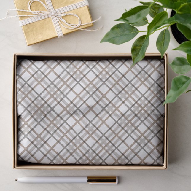Rustikale Klasse Elegantes Kariertes Muster Seidenpapier (Geschenk)