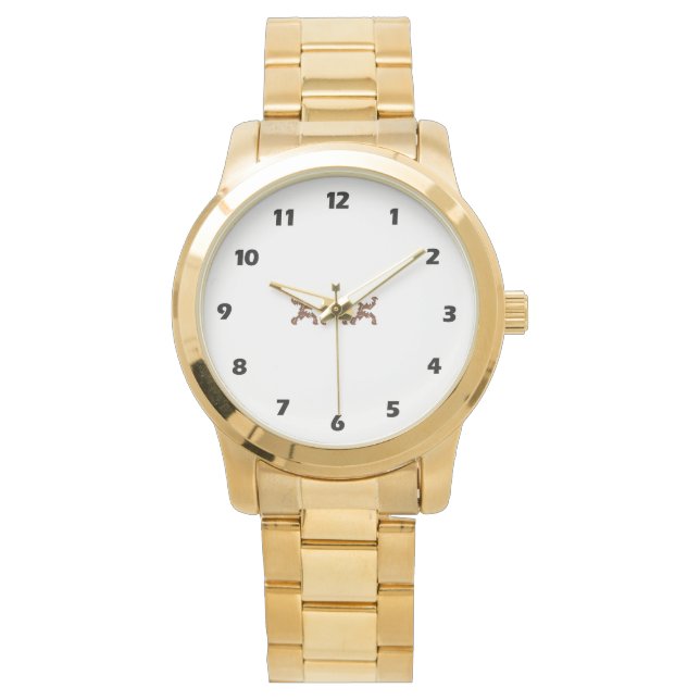 Rustikale klassische Oversized Gold Bracelet Men's Armbanduhr (Vorderseite)
