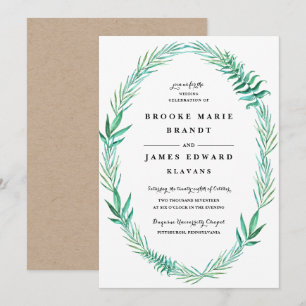 Rustikale Kleider-Grüne Einladung zur Hochzeit