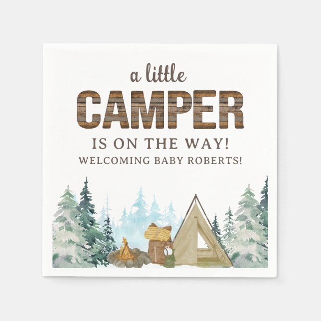 Rustikale kleine Camper Kinderdusche Serviette (Vorderseite)