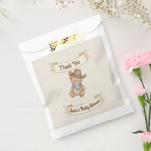 Rustikale kleine Cowboy-Babydusche Gefälligkeitsta Geschenktütchen (Versiegelt)