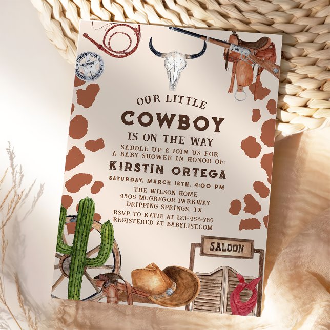 Rustikale kleine Cowboy-Western-Babydusche Einladung (Von Creator hochgeladen)