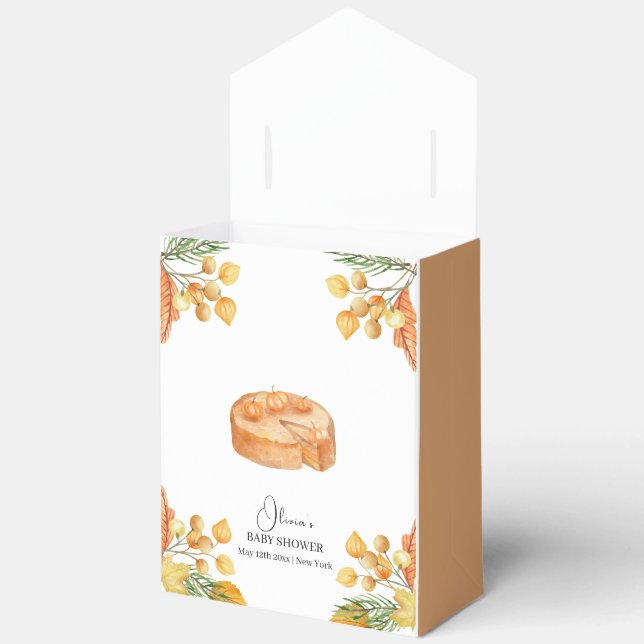 Rustikale kleine Süsse Pumpkin Pie Fall Baby Dusch Geschenkschachtel (Offen)