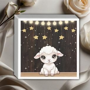 Rustikale kleine weiße Lamm-Babydusche Serviette