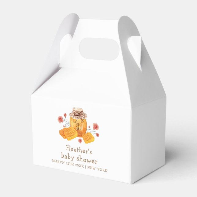Rustikale Kleine Wildblume Honey Bee Baby Dusche Geschenkschachtel (Vorderseite)