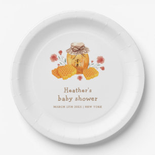 Rustikale Kleine Wildblume Honey Bee Baby Dusche Pappteller