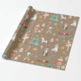 Rustikale Kraft Alles Nutcracker Weihnachten 2 Geschenkpapier