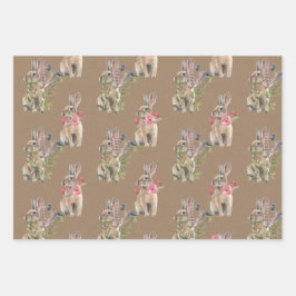Rustikale Kraft-Babykaninchen, für ein Party Geschenkpapier Set