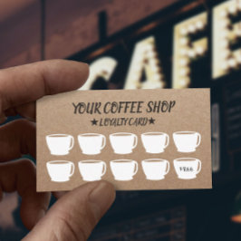 Rustikale Kraft Coffee Cups Kaffee Loyalitätskarte Treuekarte