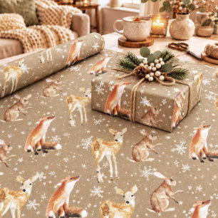Rustikale Kraft Eleganz Wintertiere Große Auswahl Geschenkpapier
