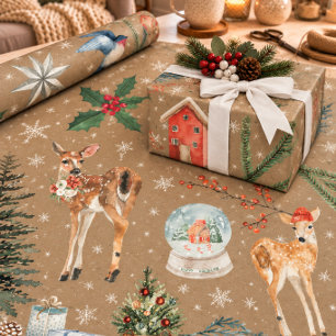 Rustikale Kraft Everything Weihnachten XL Maßstab Geschenkpapier