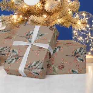 Rustikale Kraft für den Winter Geschenkpapier