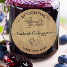 Rustikale Kraft Handgemacht mit Liebe Blaubeermarm