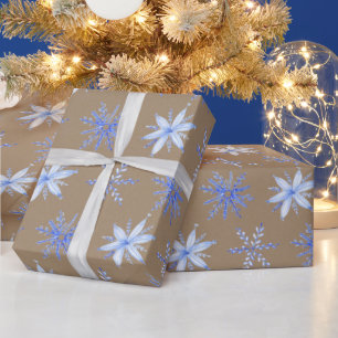 Rustikale Kraft Handgezeichnete Periwinkle Blaue S Geschenkpapier