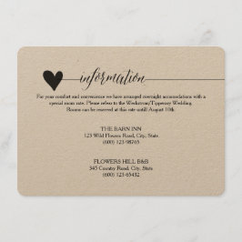 Rustikale Kraft Hochzeitsabdeckung, Herzkalligrafi Begleitkarte