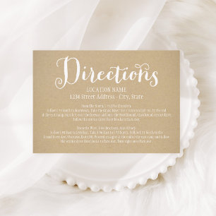 Rustikale Kraft Hochzeitsschrift Begleitkarte