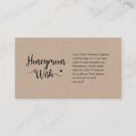 Rustikale Kraft, Honeymoon Wish Begleitkarte<br><div class="desc">Das ist die moderne Rustic Farm Brown Kraft Design,  Black Script Minimalismus,  Schriftzeichen Schriftart,  Hochzeitskarte. Sie können die Farben des Schriftartes ändern und Ihre Hochzeitsdetails in den entsprechenden Schriftart / Schrift hinzufügen. #TeeshaDerrick</div>