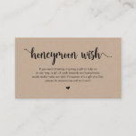 Rustikale Kraft, Honeymoon Wish Begleitkarte<br><div class="desc">Das ist die moderne Rustic Farm Brown Kraft Design,  Black Script Minimalismus,  Schriftzeichen Schriftart,  Hochzeitskarte. Sie können die Farben des Schriftartes ändern und Ihre Hochzeitsdetails in den entsprechenden Schriftart / Schrift hinzufügen. #TeeshaDerrick</div>