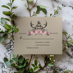 Rustikale Kraft-Jagd ist über Hochzeit RSVP Karte