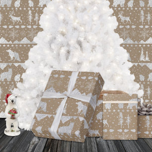 Rustikale Kraft Nordic Sweater Silver Winter Anima Geschenkpapier