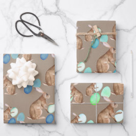 Rustikale Kraft Papier Bunnies Sharing Ostereier J