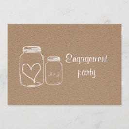 Rustikale Kraft Papier Masonjar Heart Engagement P Einladung