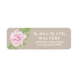Rustikale Kraft Papier Pink Peony Wasserfarbe Blum