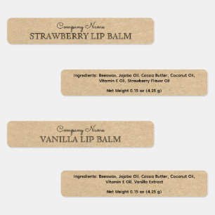 Rustikale Kraft Papier Stil Lip Balm Business Cust Etiketten