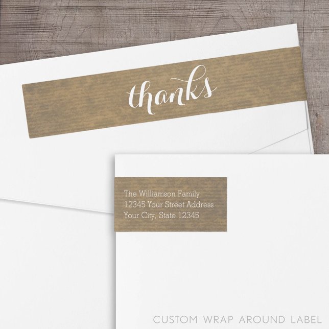 Rustikale Kraft Print - Dank Erntedank Family (Custom Thank You Label)