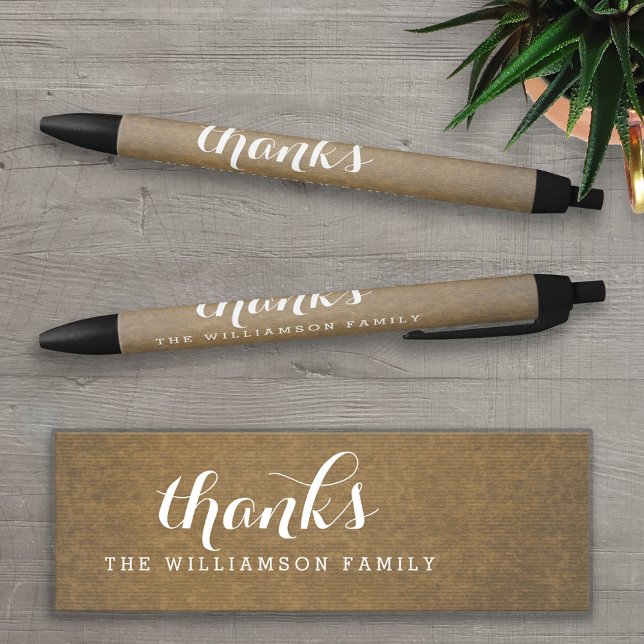 Rustikale Kraft Print - Dank Erntedank Family Kugelschreiber (Custom Pen)