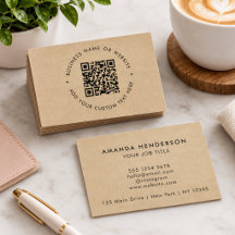 Rustikale Kraft QR-Code-Branded Clean Minimal