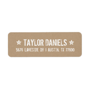 Rustikale Kraft-Rücksendeadressen-Aufkleber