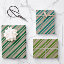Rustikale Kraft-Schattierungen aus grünen Candy-St Geschenkpapier Set