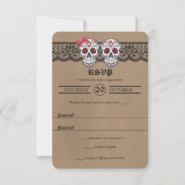 Rustikale Kraft- & Spitzenzuckerskulpturen RSVP-Ka RSVP Karte