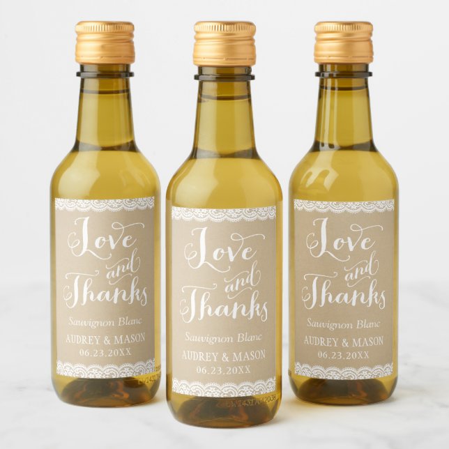 Rustikale Kraft und Spitzenweine Hochzeit Wein Gef Weinetikett (Flaschen)