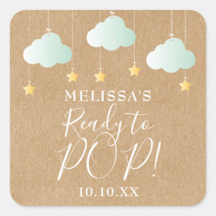 Rustikale Kraftpapier-Twinkle-Twinkle-Ready-to-POP Quadratischer Aufkleber