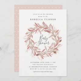 Rustikale Kranz-Babydusche Einladung