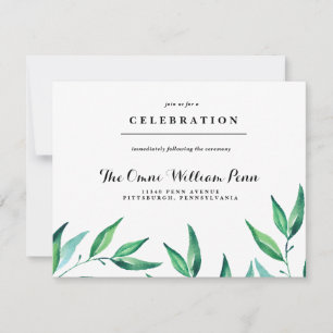 Rustikale Kranz-Grünhochzeitsempfangskarte RSVP Karte