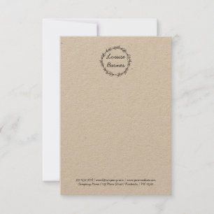 Rustikale Kranzkarte Dankeskarte