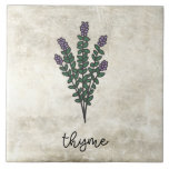 Rustikale Kräuter Thyme Bauernhof Fliese<br><div class="desc">Sie Kräuter auf einem rustikalen Hintergrund. Einfaches Skript. Die Keramik wurde mit einer einfachen Aquarellgrafik aus diesem Bauernhof hergestellt.</div>