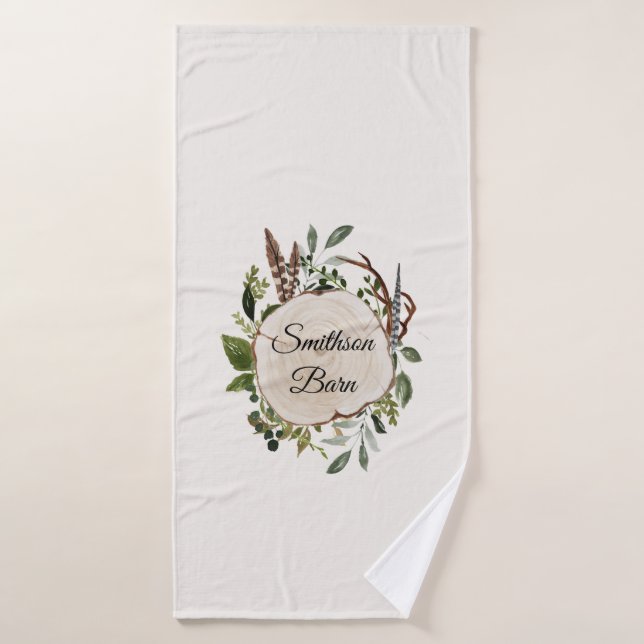 Rustikale Kreideholzscheibe Badehandtuch (Badehandtuch)